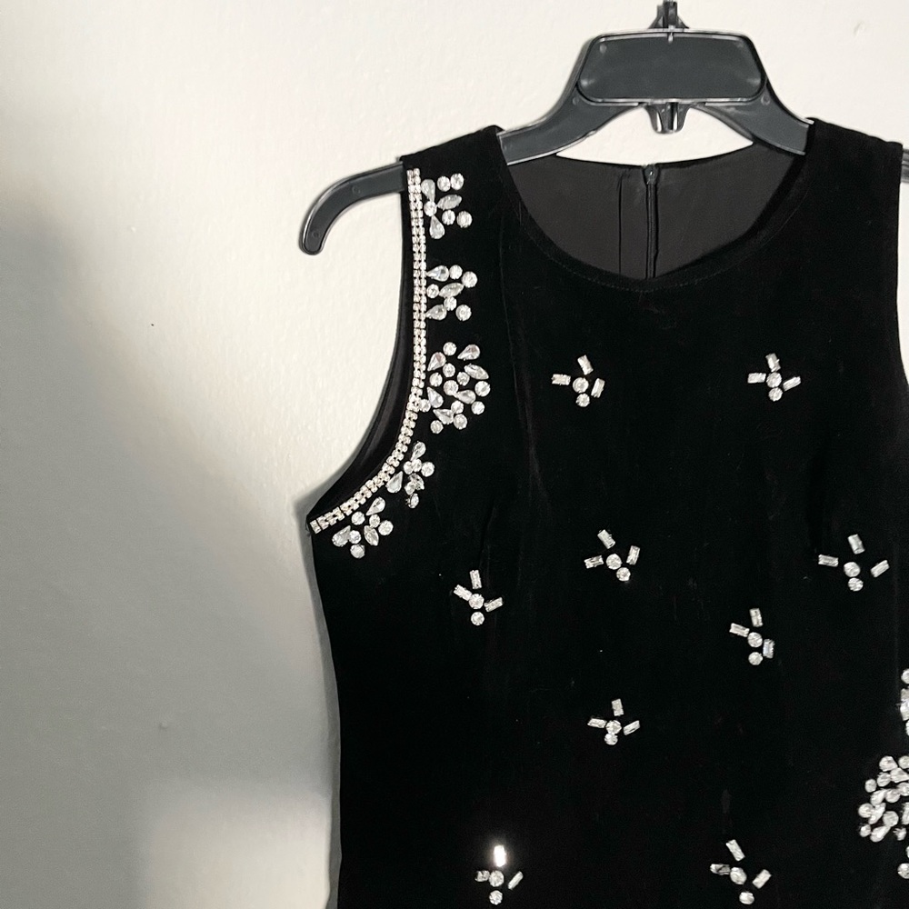 Velvet Jewel Accent Mini Dress - Picture 3 of 5
